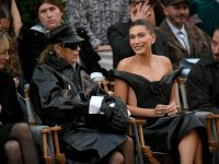 Hailey Bieber and Miley Cyrus Sit Front Row—in Matching Black Leather—at Vogue World 2025