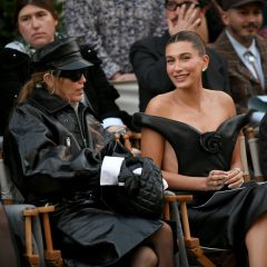 Hailey Bieber and Miley Cyrus Sit Front Row—in Matching Black Leather—at Vogue World 2025