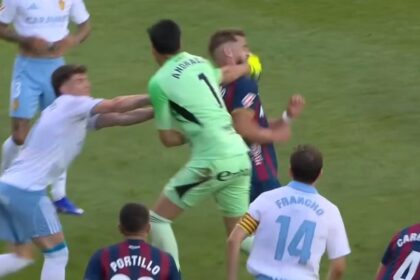 Goalkeeper who PUNCHED opponent slapped with 13-game ban after moment of madness