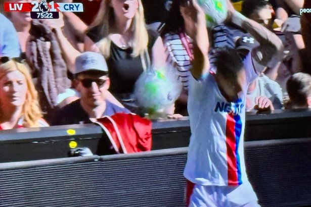 Liverpool fan throws ball at Daniel Munoz’s head after controversial Crystal Palace goal