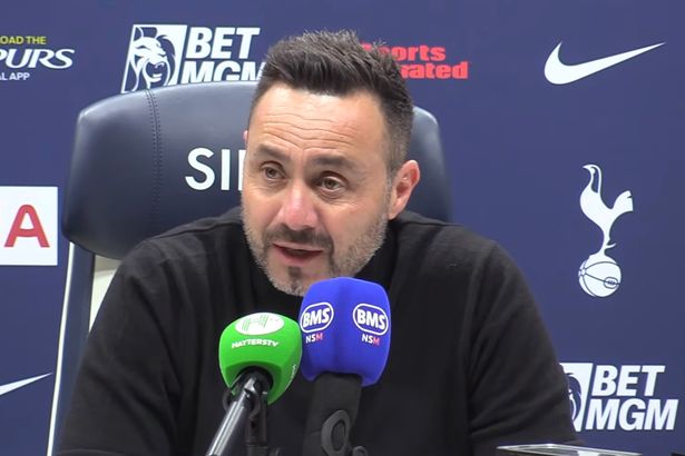 Roberto De Zerbi sends four-word message to Tottenham stars after Brighton heartbreak