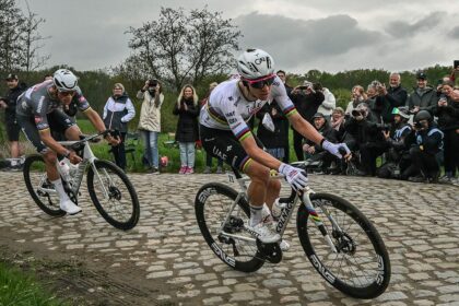 ‘If it rains, Van der Poel has a small advantage on Pogačar’ – Paris-Roubaix technical director says wet conditions would favour defending champion next Sunday in Hell of the North