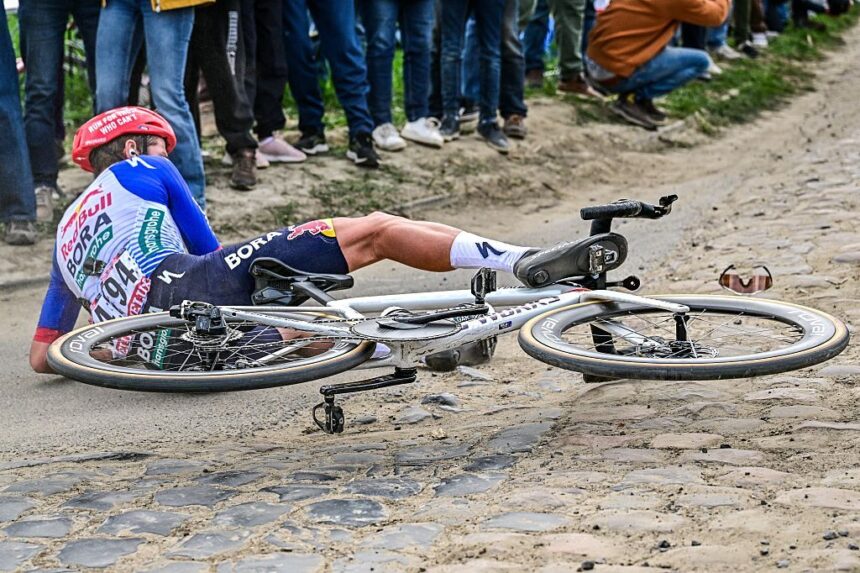 Blurred vision, flat tyres, and a collision with a spectator – Laurence Pithie sees dream scenario turn to nightmare at Paris-Roubaix