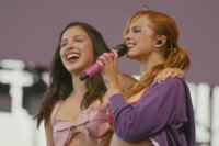 Olivia Rodrigo Joins Addison Rae at Coachella for ‘Headphones On’ and Live Debut of New Single ‘Drop Dead’