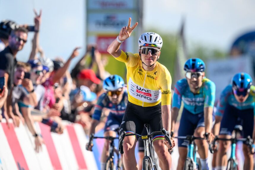 ‘I knew the sprint was going to be tough because of the climbs before’ – Tadej Pogačar wins reduced bunch sprint to take stage 2 of Tour de Romandie