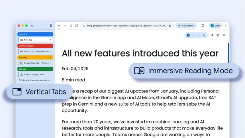Google Chrome now has vertical tabs, and you should give them a try