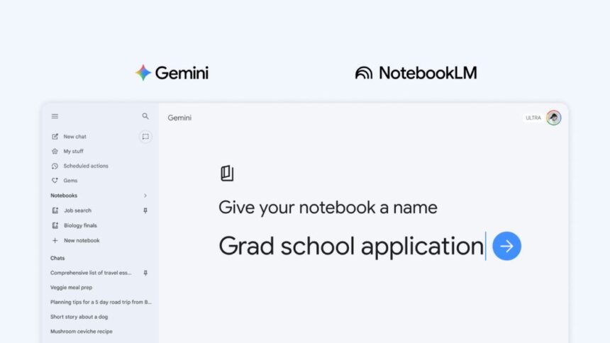 Gemini Gets New Notebooks Feature That Syncs With NotebookLM