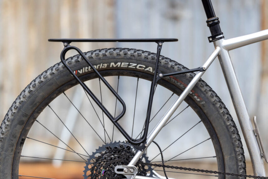 The Sklar Lightweight Rear Rack has Integrated Gear Loops
