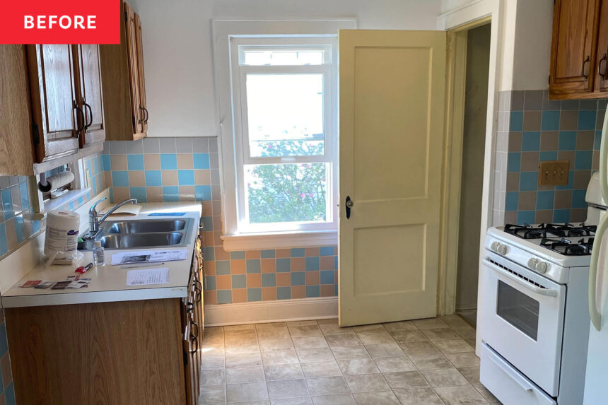 Before & After: “Outdated” Oak Cabinets Get a Serene Blue Makeover (for Under ,000!)