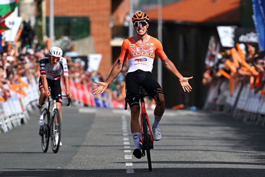 Itzulia Basque Country: Axel Laurance surges ahead of Igor Arrieta in two-rider sprint for stage 3 victory