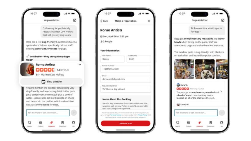 Yelp’s New AI-Powered Assistant Will Book a Reservation for You
