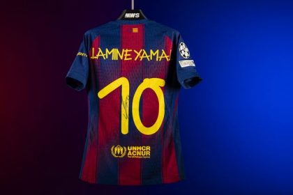 Lamine Yamal signed shirt sells for £65,000 beating Ronaldo and Messi records