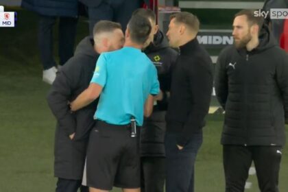 Fuming Southampton and Middlesbrough managers have to be SEPARATED during angry clash
