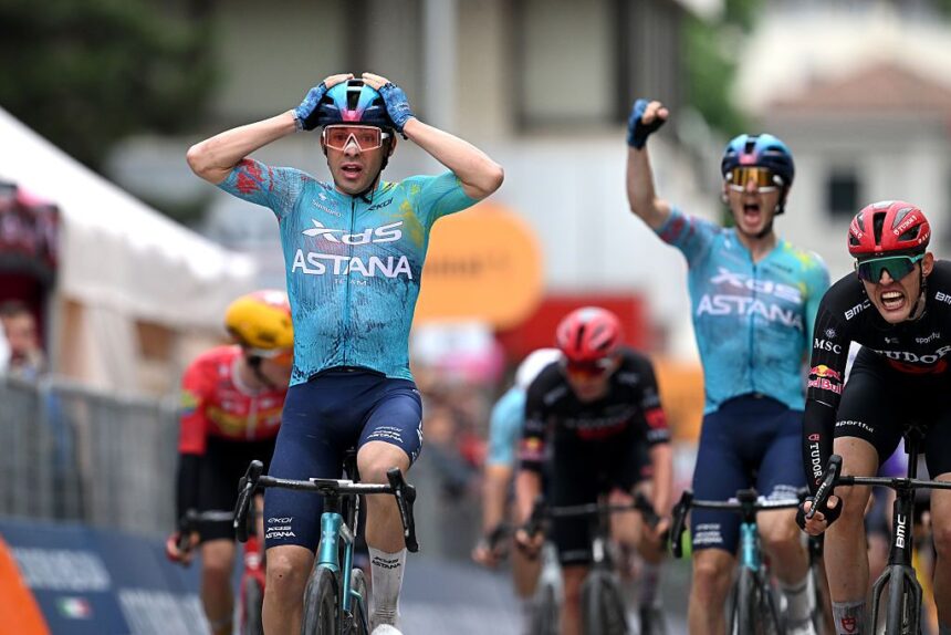 Giro d’Italia: Guillermo Thomas Silva secures race lead with stage 2 sprint victory after Jonas Vingegaard-led attack is caught in final kilometre