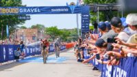 Sofia Gomez Villafañe sprints to her second career win at Unbound Gravel