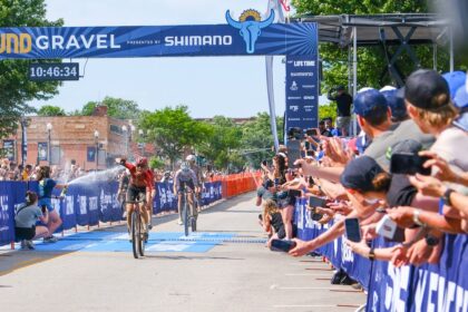 Sofia Gomez Villafañe sprints to her second career win at Unbound Gravel