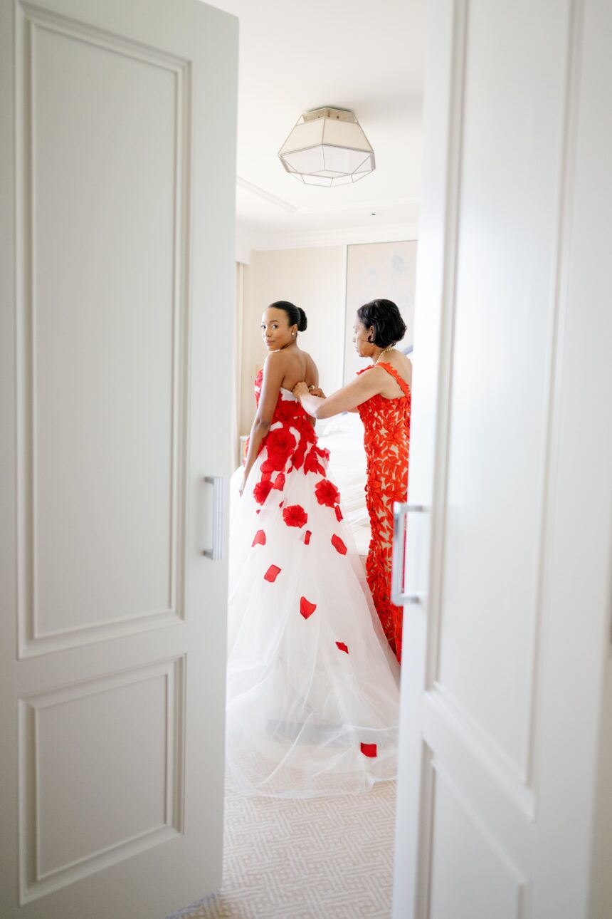 This Bride Decided to Wear the Flowers at Her Palm Beach Wedding