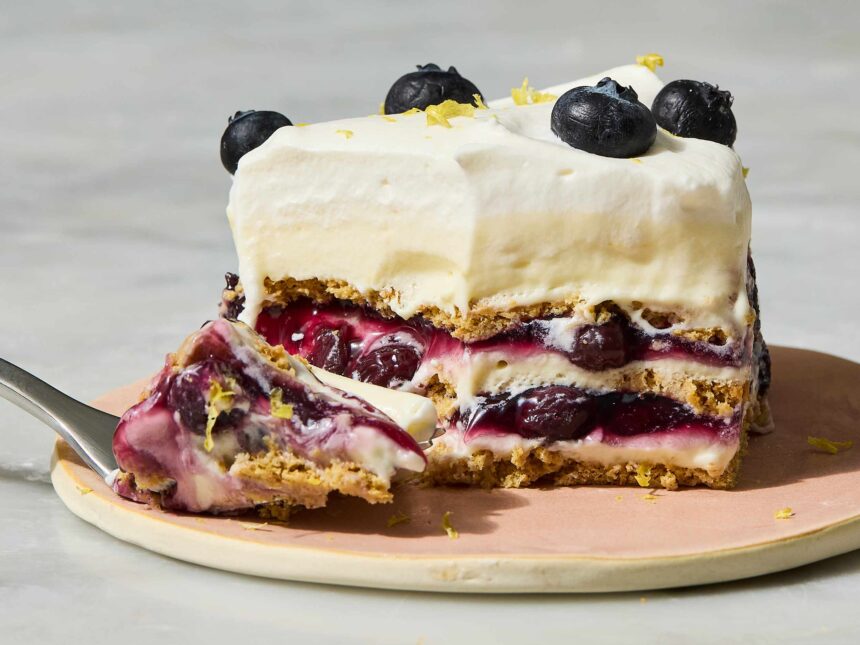 No-Bake Lemon-Blueberry Icebox Cake (It Gets Better as It Sits!)
