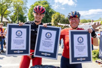 ‘We’re just an ordinary father and son that went out on quite a long bike ride’ – duo break three world records with around-the-world cycle