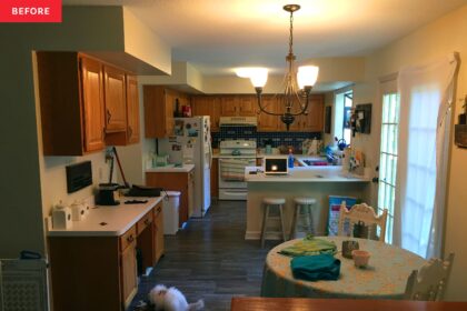’80s Oak Kitchen Cabinets Are Totally Unrecognizable After This Rustic Farmhouse Makeover