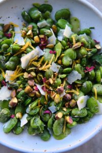 Fava Beans with Mint, Lemon & Pistachios