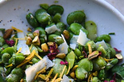 Fava Beans with Mint, Lemon & Pistachios
