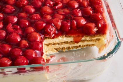 I Make This No-Bake Cherry Éclair Cake and It’s Devoured in Minutes