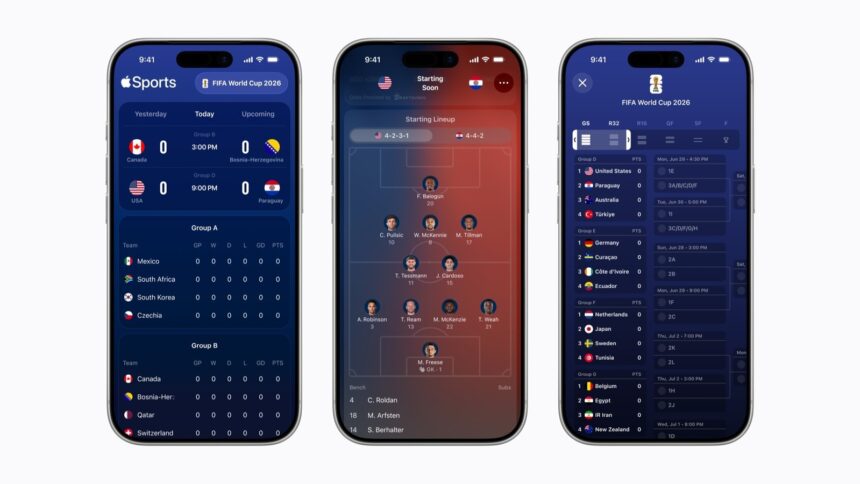 The Apple Sports app expands to 90 new markets ahead of the World Cup