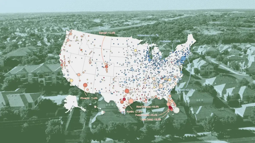 15 housing markets with the biggest home price declines since the pandemic boom ended