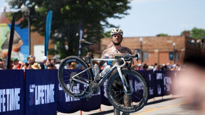 European champion Mads Würtz Schmidt survived rain, lightning, mechanicals and mud to win Unbound Gravel