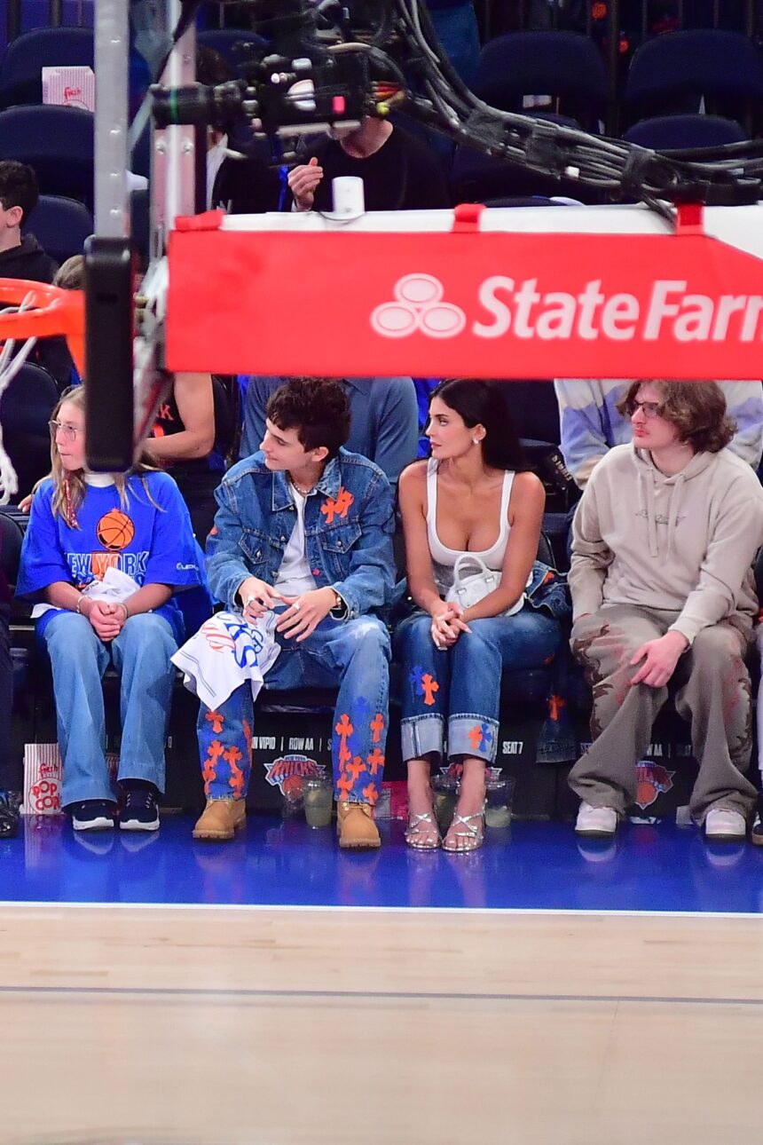 Kylie Jenner and Timothée Chalamet Are Love’s Young (Denim) Dream for the Knicks
