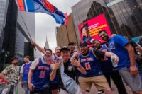 Knicks Fans Think Trump Cursed the Team. So They Burned Sage and Protested the Barricades Outside MSG
