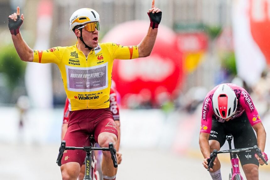 Tour de Wallonie: Ben Oliver outpaces Arnaud De Lie to win closing stage and snatch overall title