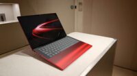 Ferrari and HP made a vivid red laptop with a transparent ‘engine bay’