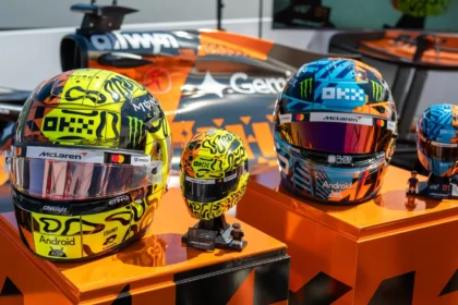 LEGO Designed a Pair of 793-Piece Helmets for McLaren’s 1,000th Race. Norris and Piastri Are Actually Wearing Them